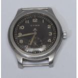 Cyma- A World War II period British Military issue stainless steel gentleman's wristwatch,