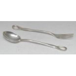 Tiffany & Co - a pair of silver servers, designed by Elsa Peretti, the form 28cm long, marks for