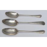 An 18th century silver Hanoverian pattern tablespoon, maker's mark PC only struck three times, c.