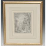 Robert Brewer (Derby Artist, late 18th century) Abbey Ruins pencil sketch, 18cm x 14cm