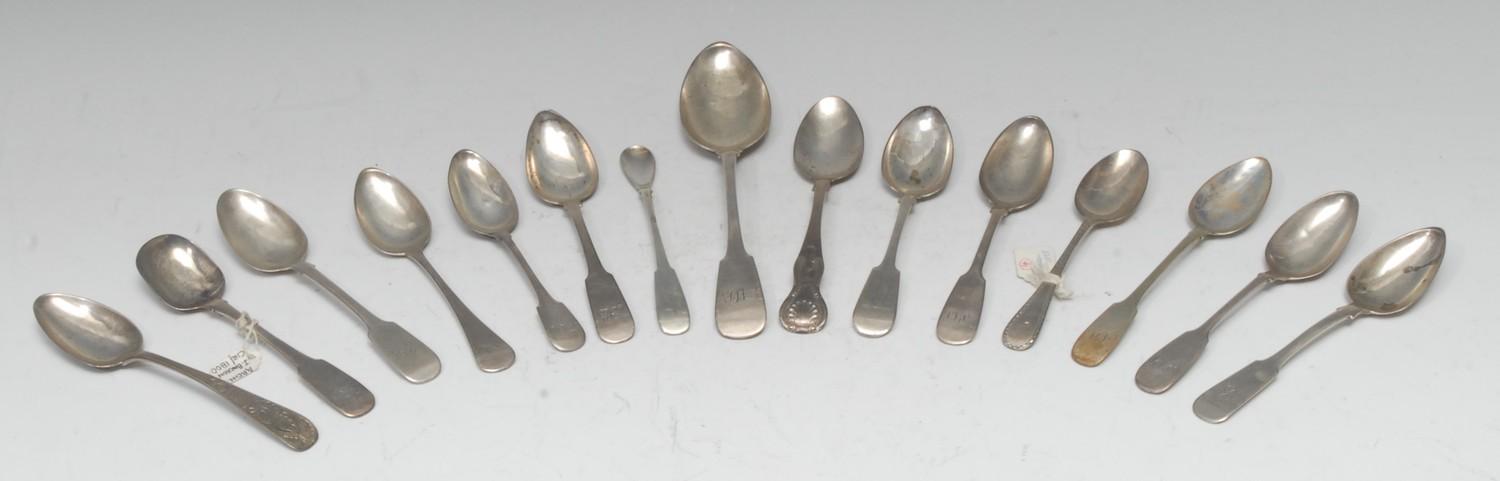 Scottish Provincial Silver - Aberdeen - a Fiddle pattern dessert spoon, William Jamieson, c.1830;