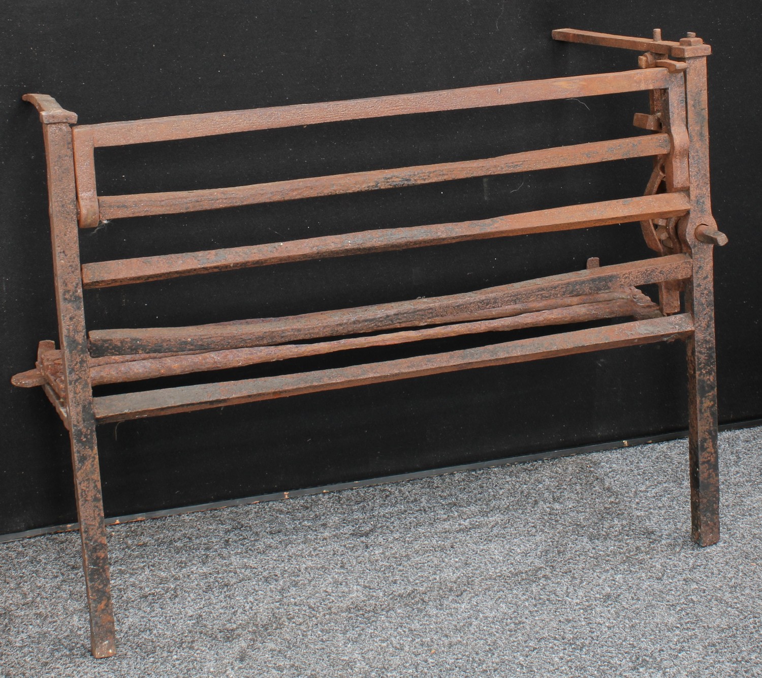 A country house cast iron fireplace hearth cooking rack, 71.5cm high, 90cm wide, 51cm deep - Bild 5 aus 7