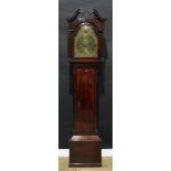 A George III Scottish mahogany longcase clock, 30.5cm arched brass dial inscribed Mcartney,