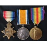 WW1 British 1914-15 Star, War Medal and Victory Medal to 11437 L.Cpl CP Turner, Yorkshire Light