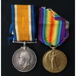 WW1 British War Medal and Victory Medal to 2653 Pte A Robinson, Royal Munster Fusiliers. Complete