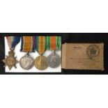 WW1 British 1914-15 Star, War Medal, Victory Medal and WW2 Defence Medal to 1434 Gnr. WHG Crowhurst,