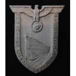WW2 Third Reich rally badge ""Der Fuhrer am 1 April 1939 in Wilhelmshaven"". Maker marked RZM M1/35.