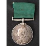 British Victorian Volunteer Force Long Service Medal. Un-named. Complete with original ribbon. Pin