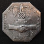 WW2 Third Reich rally badge ""Deutsch ist die Saar 1934""