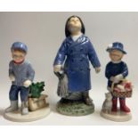 A pair of Royal Copenhagen figure, Peter & Anna, 2005 editions, No 160 + 161; another larger