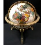 A gemstone globe. 49cm high x 43cm diameter (approximately)