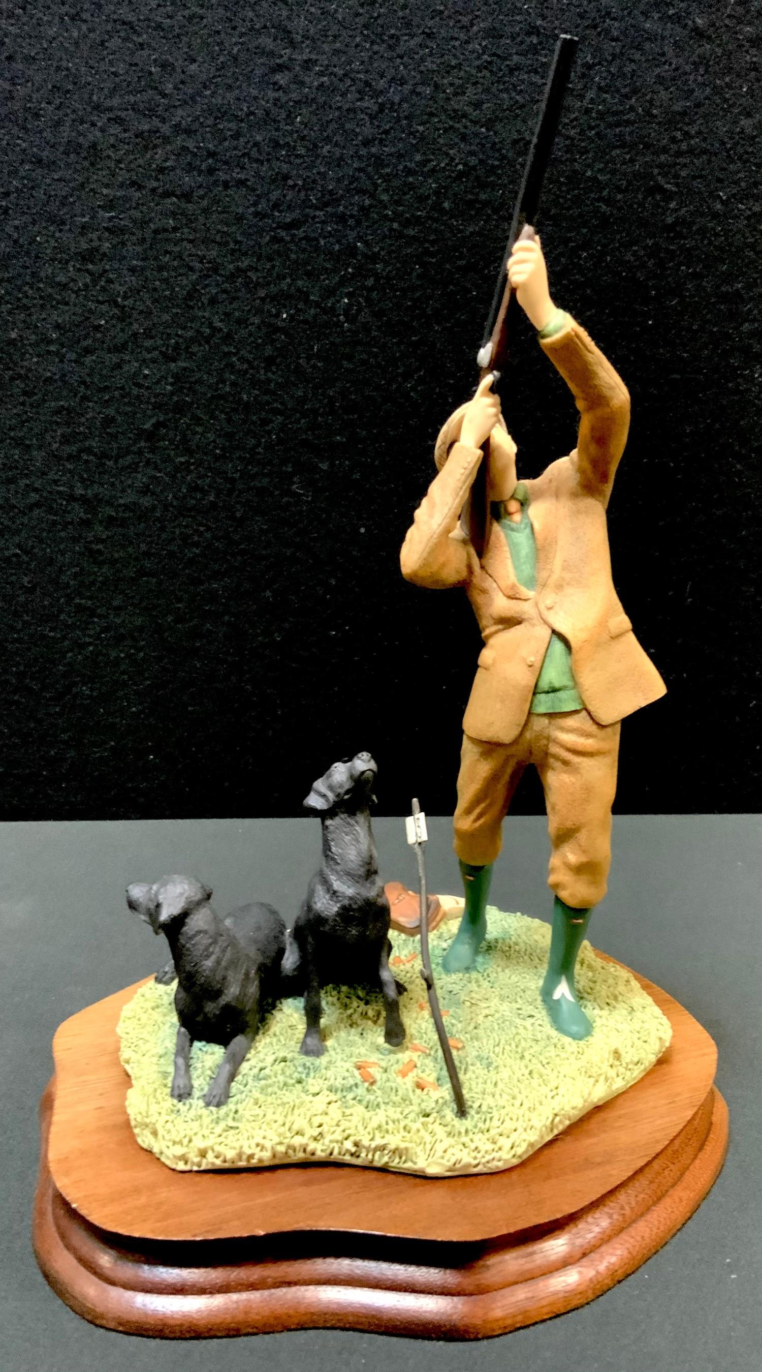 A Border Fine Art Model - Reaching for the High Bird, 1983 first edition with two black Labradors, - Bild 3 aus 3