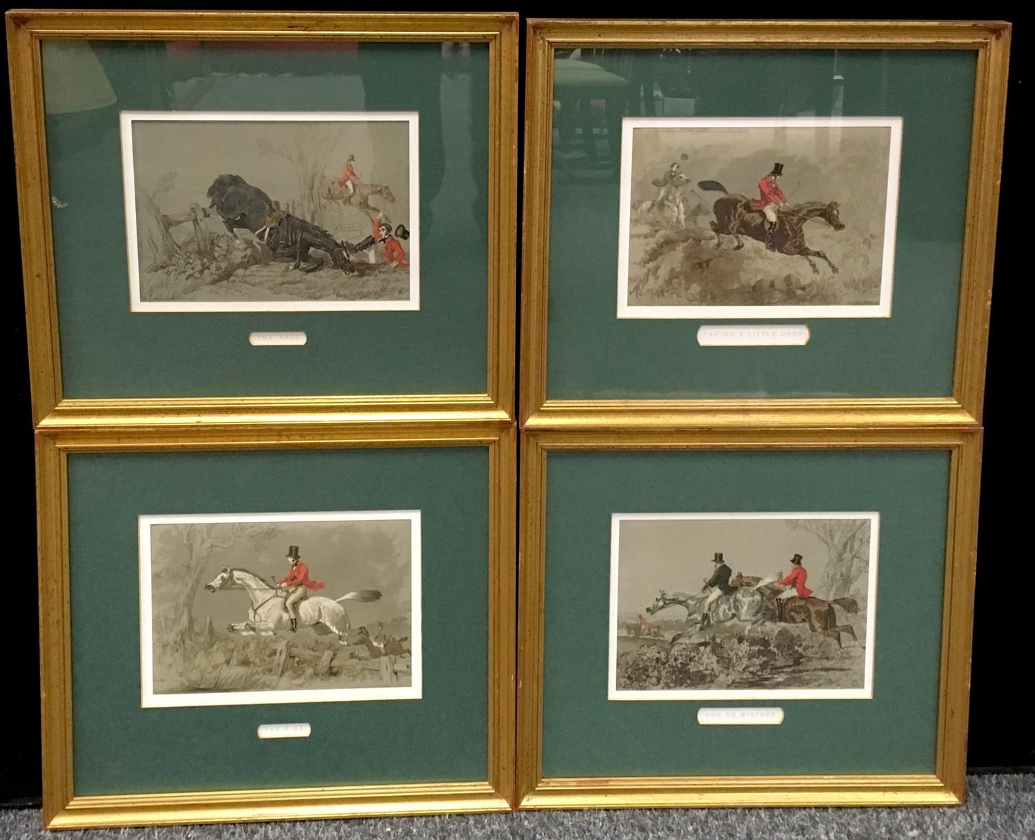 F Herring, a set of four chromolithographs - The Rise, The Fall, And No Mistake, Takinf A Little