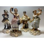 A set of four Royal Crown Derby figures, Allegorical of the Seasons, Spring, she stands, bare footed