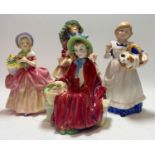 A Royal Doulton Figure The Hinge Parasol, Hn 1578; others Cissie, Hn 1809; Quite they're Sleeping,