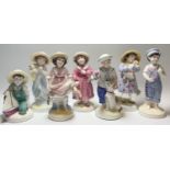 A set of seven Coalport for Compton & Woodhouse Faye Whittaker collection limited edition figure,