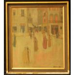 Grant W. Davis (Contemporary) Morocco Street Scene signed, oil on board, 49.5cm x 41.5cm