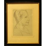 Freud Portrait of a Lady bears signature, pencil drawing, 28cm x 20.5cm