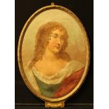 French School (19th century) Portrait of a Lady of Title oil on canvas, oval, 55.5cm x 39.5cm