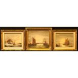 Bernard Page (20th century) Sailing Boats in a Harbour signed, oil on board, 19cm x 23.5cm;