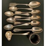 A trio of early Victorian Scottish silver spoons, James Crichton Glasgow 1842; an early Victorian