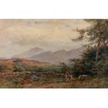 Henry Sykes (1855-1921) A Sunny Stroll Along the Farm Track, signed, watercolour, 26cm x 36cm