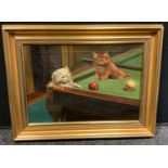 After Henriette Ronner Knip Cats Playing with Snooker Balls oil on canvas, 23.5cm x 33.5cm
