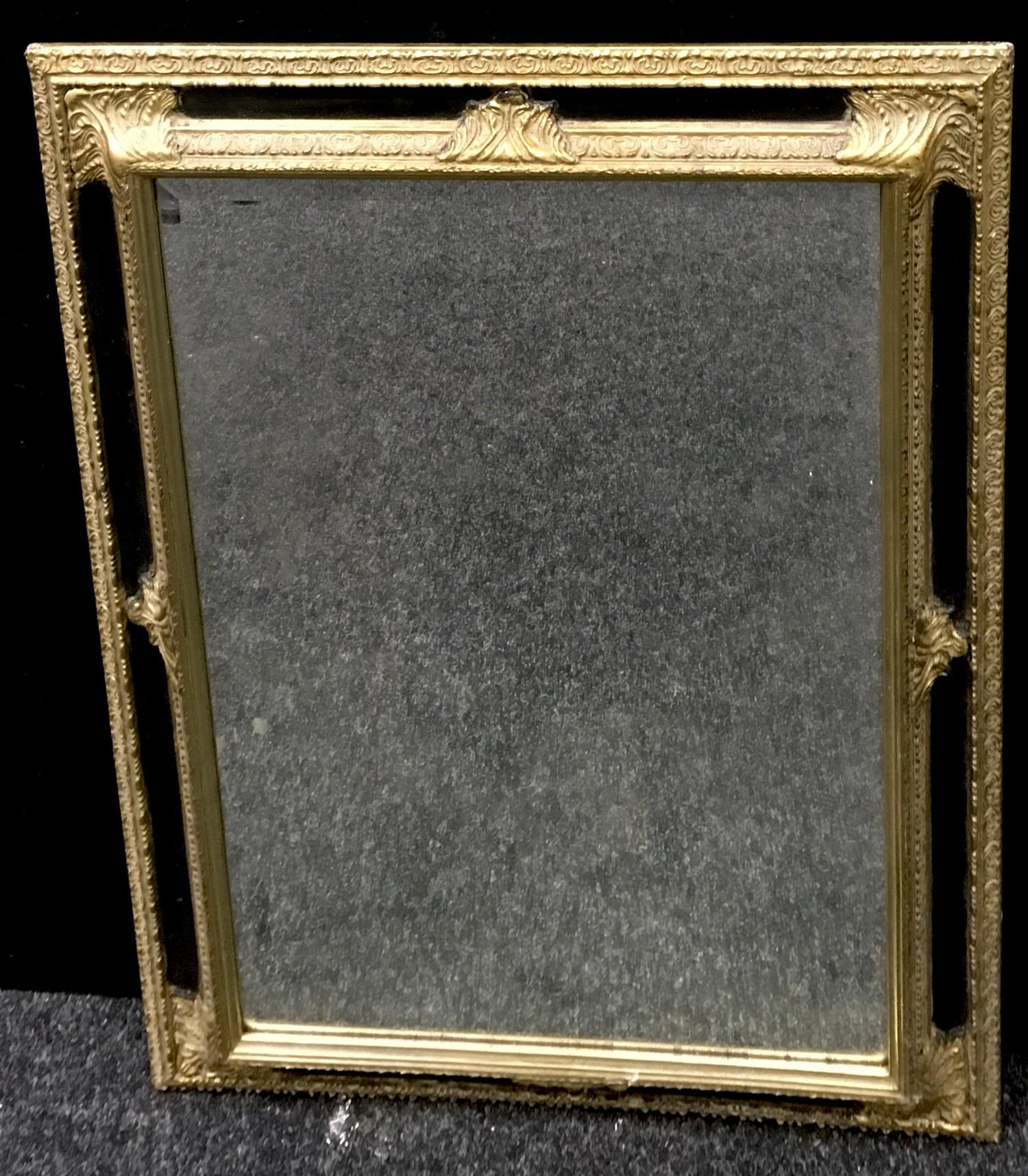 A contemporary gilt framed wall mirror. 93cm x 67cm.