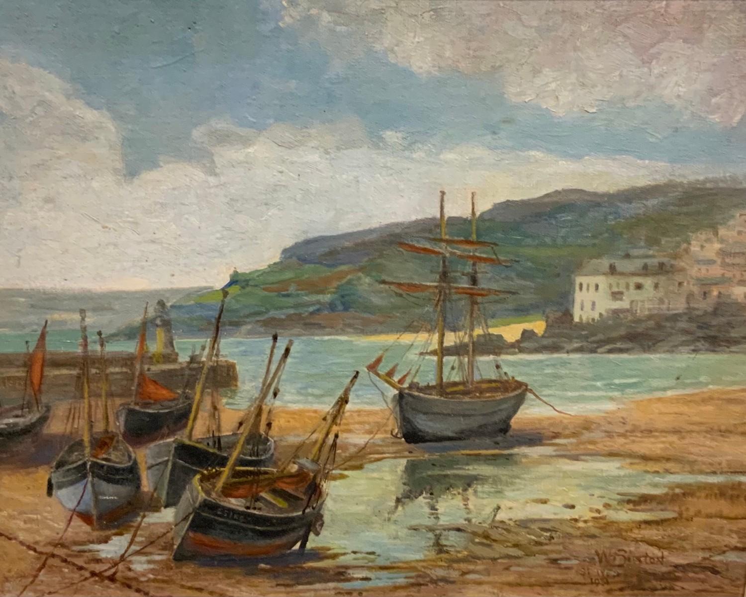 W H Buxton, St Ives, Boats at Rest, oil on board, signed, dated 1951, 39cm x 49cm; others (3) - Bild 2 aus 4