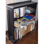 A black painted open bookcase, 98cm high, 93cm wide (the books are not included in this lot) **