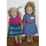 A Chad Valley Nora Welling felt doll, 45cm high; another (2) **Please note all lots must be