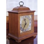 A Queen Anne style mahogany bracket clock, , caddy case, 21cm high **Please note all lots must be