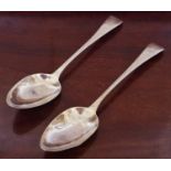 A pair of silver Old English pattern table spoons, Richard Crossley, London 1803