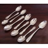 A set of four silver coffee spoons, Deakin, Sheffield 1904; others, various dates and makers (9)