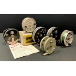 Six Strike Right reels including Featherflo with original leaflet & box; others (6)