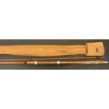 B James & Son, Ealing: Richard Walker Mk IV Avon Carp rod, 10ft 2pc split cane, sliding band al reel