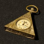 A Masonic triangular pocket watch