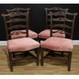 A set of four George III Revival mahogany dining chairs, 95cm high, 57cm wide, the seat 42cm deep (