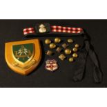 Militaria - a Scottish Royal Highland Fusiliers glengarry; a Reconnaissance Corps regimental plaque;