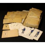A collection of North's "paint-your-own" uniform cards, most in packets (quantity)