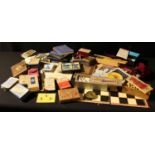 A Staunton boxwood chess set; playing cards; dominoes; ephemera including mid 20th century Masonic