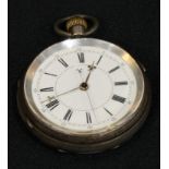 A silver cased pocket watch, centre second sweep hand, Chester 1890