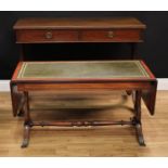 A Regency style mahogany 'library' table, 77.5cm high, 107cm wide, 55cm deep; a Regency style low