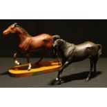 A Beswick model of a horse, Black Beauty, matt finish; another, Spirit of Fire (2)