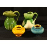 Art Pottery - an Aller Vale jug, impressed c.1900; another; two miniature vases, possibly