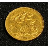 Coin, Edward VII, 1904, gold sovereign, 8g, [1]