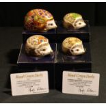 A Royal Crown Derby paperweight, Orchard Hedgehog, Collector's Guild exclusive, gold stopper,