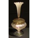 A Victorian lustre glass epergne, 42.5cm high