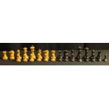 A boxwood and ebony part chess set, possibly by Jaques, London