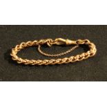 A 9ct rose gold curb link bracelet, 21.7g